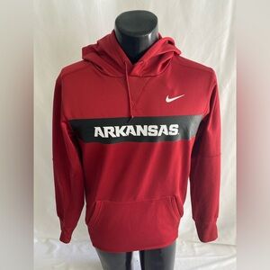 Arkansas Razorbacks Hoodie Mens Small Nike Red Fleece Pullover Dave Van Horn Top